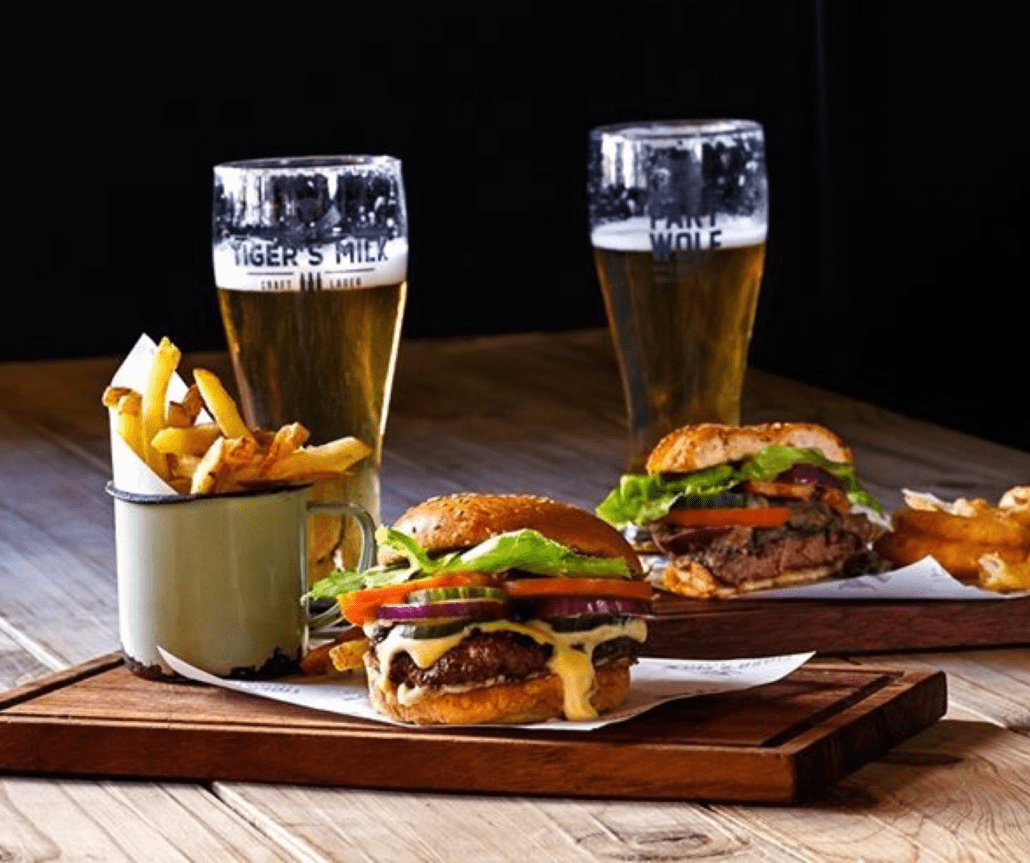 Tiger's Milk Burger and beer special