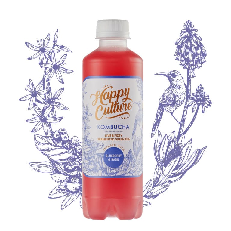 Blueberry and Basil Happy Culture Kombucha