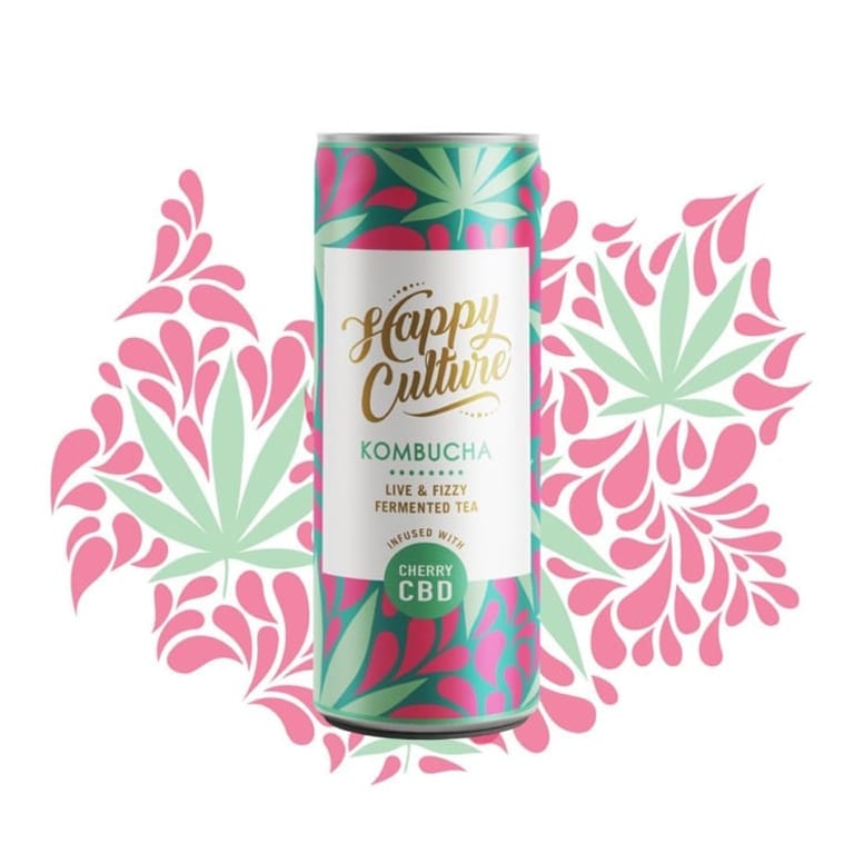 Cherry CBD Product Happy Culture Kombucha