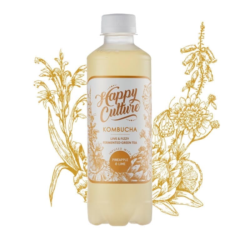 Pineapple and Lime Happy Culture Kombucha